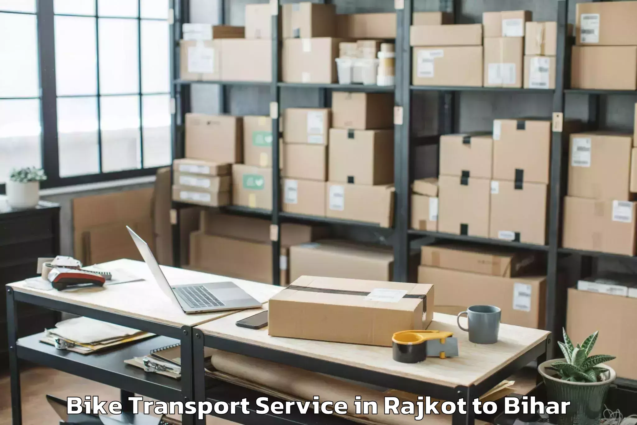 Reliable Rajkot to Sikandara Jamui Bike Transport